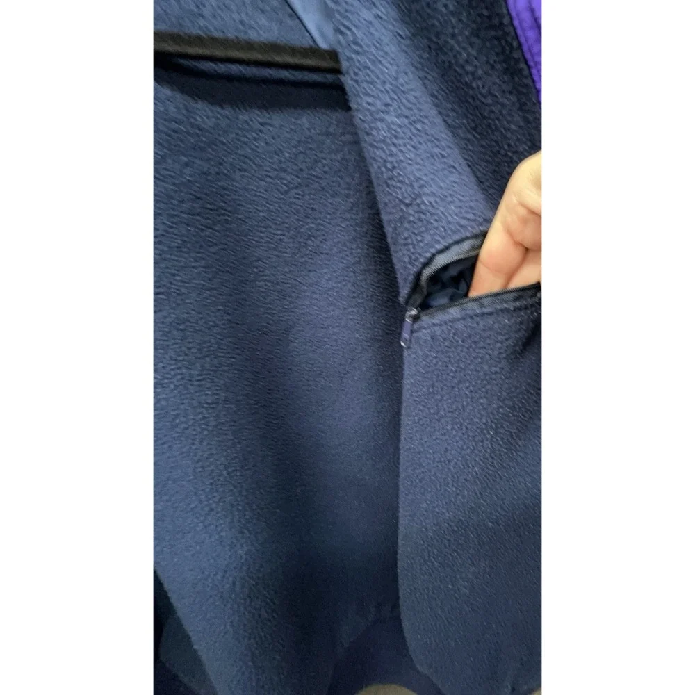 Vtg Lands End Squall Jacket Women‎ M Purple Fleece Lined Zip Pockets Outdoor USA
